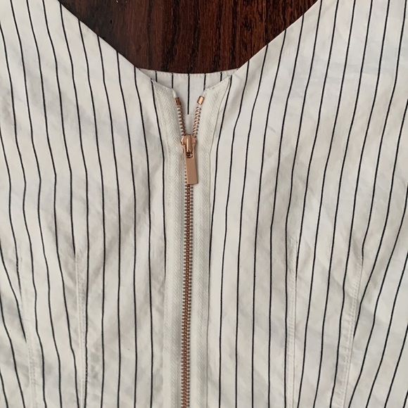 TIBI CECIL STRIPE PEPLUM CORSET TOP Blouse Linen‎ Cotton Size 2 - Picture 11 of 14